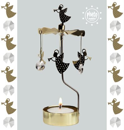 Änglaspel Ängel Kristall från Pluto Produkter med ljus