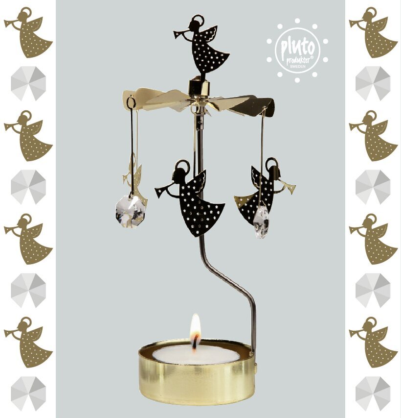 Änglaspel Ängel Kristall från Pluto Produkter med ljus