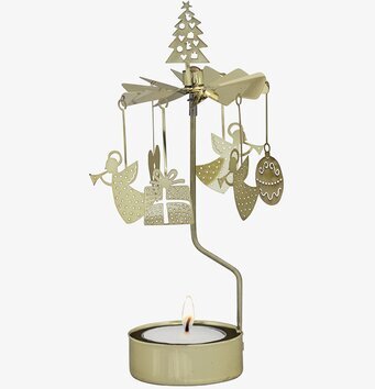 Änglaspel Juldeco Guld från Pluto Produkter roterar