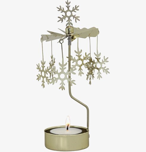 Änglaspel Snöflinga Guld från Pluto Produkter med ljus