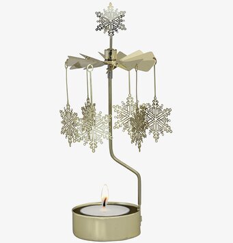 Änglaspel Snöstjärna Guld från Pluto Produkter med ljus