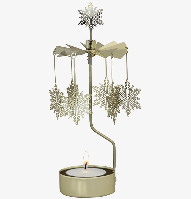Änglaspel Snöstjärna Guld från Pluto Produkter med ljus