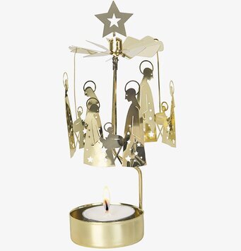 Änglaspel Krubba familj från Pluto Produkter med ljus