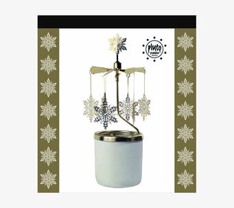 Bild av elegant änglaspel med snöstjärnor i metall