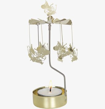 Änglaspel Mumin Presenter Guld från Pluto Produkter roterar