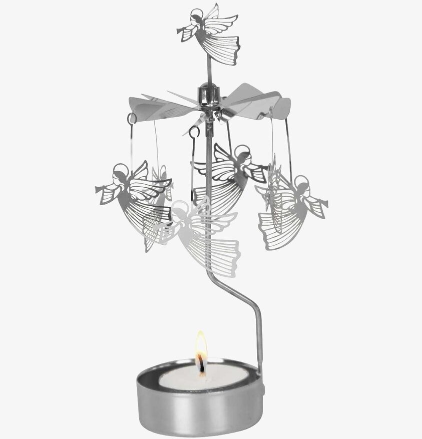 Änglaspel Flygande Ängel Silver från Pluto Produkter snurrar