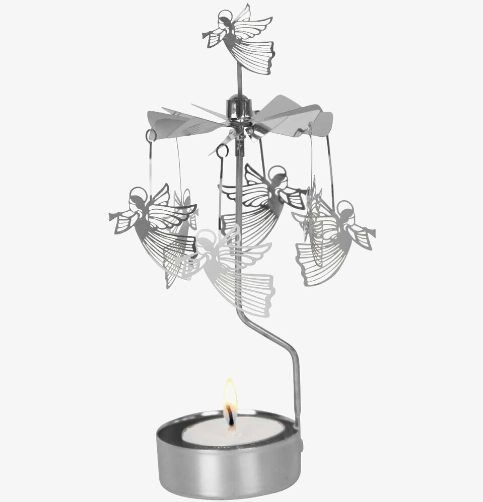 Änglaspel Flygande Ängel Silver från Pluto Produkter snurrar