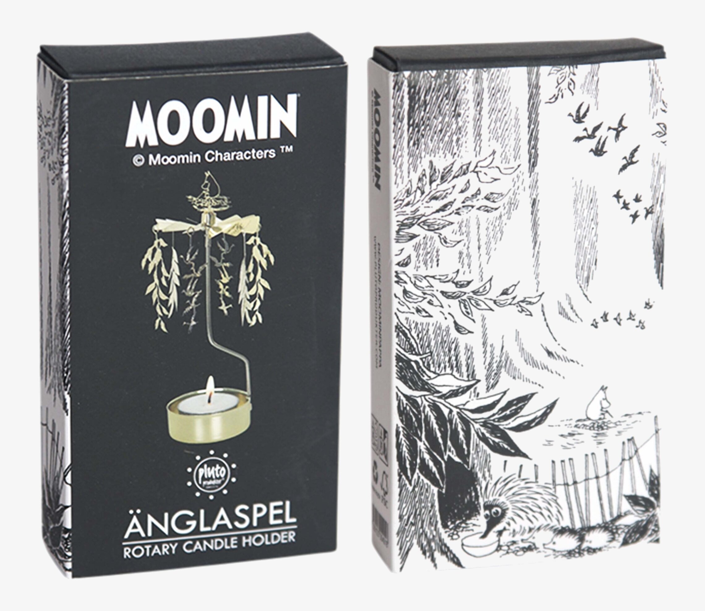 Änglaspel Muminpappa från Pluto Produkter i svart ask