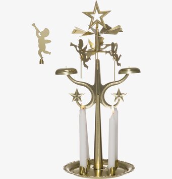 Bild av ett klassiskt mässingsänglaspel med änglar