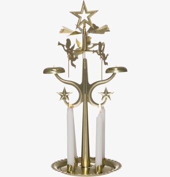 Foto av ett traditionellt svenskt änglaspel i mässing